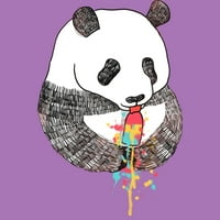 Пандите обичат сладолед момичета лилави горски графичен тройник - дизайн от хора XL