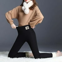 Qolati руно облицовани гамаши жени зима топло високо талийско термични панталони удобни контроли на корема дебел еластичен йога панталон задника