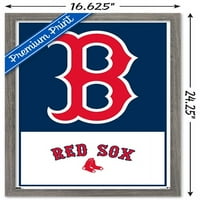 Бостън Ред Со-Плакат За Стена С Лого, 14.725 22.375 В Рамка