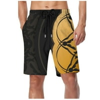 B91XZ Мъжки къси панталони Мъжките летни плажни ваканционни пътувания отпечатани плажни панталони са универсални и модерни D, 6XL