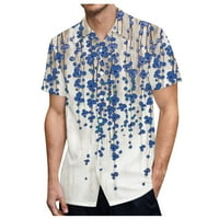 Хавайска риза за мъже, мъжки винтидж бутон надолу боулинг ризи с къс ръкав лятна плажна риза