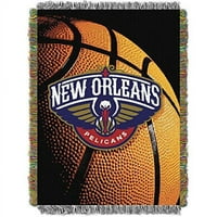НБА Ню Орлиънс Пеликани снимка Истински гоблен хвърлен, синьо - в