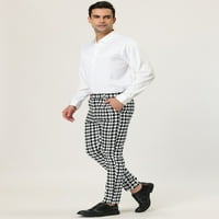 Уникални изгодни Мъжки геометрични печатни цвят блок плоски предни панталони