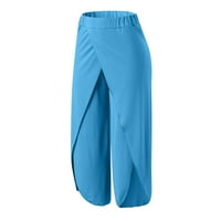 Frehsky йога панталони женски плътно цвят разцепване на високо упражнение за разтягане йога отдих панталони небесно синьо