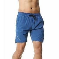 Fabiurt Men's Sports Shorts Лятни мъжки готини и удобно бързо изсушаване на модни ежедневни къси панталони Фитнес панталони, бягащи панталони, тъмно синьо