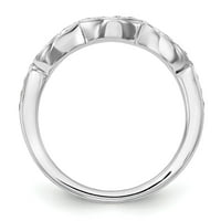 0,34 карат. ЧЗ Солид Реал 14к Бяло Злато Сватба венчална халка пръстен