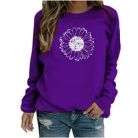 Суичър за тийнейджърки за жени за жени с дълъг ръкав Блуза Сладка графична ежедневна пуловер върхове S, M, L, XL, XXL