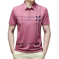 Мъжки ризи Мъжки карирани ризи с къс ръкав редовно прилягат ежедневни бизнес голф ризи за мъже