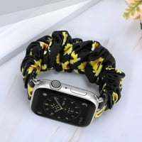 Yuiyuka Ultra Scrunchie каишка за Apple Watch Band Belt Solo Loop Watchband гривна IWatch Series SE - 7