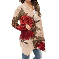 Виада Дамска Мода Дълъг ръкав флорални печатни жилетка Топ яке