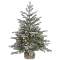 Vickerman 36 Замразено саболищно изкуствено коледно дърво, топли бели Dura-Lit® LED светлини