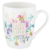Вяра Надежда Любов Коринтяни 13: Цветна керамична Християнска чаша за кафе за жени и мъже-вдъхновяваща чаша за кафе и християнски подаръци, 12оз