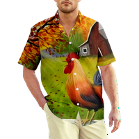 Младежки Плаж Хавайски Ризи, Удобни Полиестерни Дрехи Облекло Редовни & Голям Мъж Размери