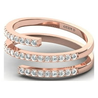 10кт жълт златен пръстен, Розово злато обичай пръстен, елегантен диамант предложение пръстен, сватбен подарък за нея