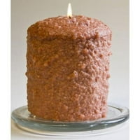 Свещ с топло светещо огнище - кафена торта с карамел