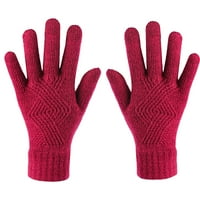 Женски зимен сензорен екран ръкавици топла руно облицовани плетени ръкавици еластичен маншет зимни текстови ръкавици
