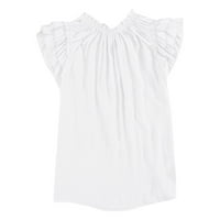 Най-добрите летни подаръци kwang женски тениска с къс ръкав блузи ежедневни върхове с V-образно деколте, бяло бяло