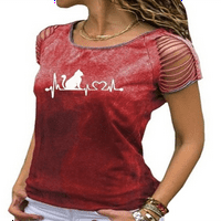 Bomotoo жени бохо летни върхове Градиент разхлабена тениска Празник на мода модна отпечатана туника блуза