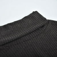 Wozhidaoke Hoodies for Women Turtleneck Pullover бутон с дълъг ръкав Разхлабен плетен пуловер Топс Суичър за жени