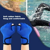 Чифт плувни ръкавици водоустойчивост Регулируема каишка за китката половин пръст водни плувни ципести ръкавици за водни спортове