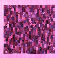Ahgly Company Indoor Rectangle Abstract Pink Contemporary Area Rugs, 8 '12'