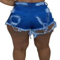 Хаит дами средно издигане джобове Жан шорти секси пискюли деним клуб кухо на цип кратки дънки