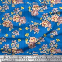 Soimoi Polyester Crepe Fabric Stripe, листа и флорална художествена печат от широк двор