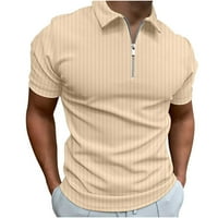 Zermoge blouses тениски за мъже на клирънс разпродажба мъже ежедневни солидни преобръщане на пуловер ивица висока еластична блуза с къс ръкав
