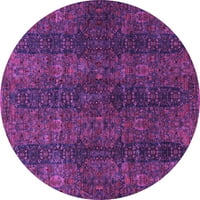 Ahgly Company Indoor Round Oriental Pink Modern Area Rugs, 7 'Round