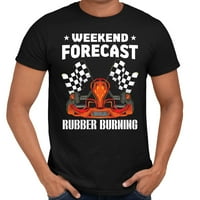 Karting Tshirt Funny Weekend Weekend Прогноза GO Kart Racing Sports Gift Тениска за мъже жени