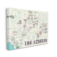Ступел индустрии Лос Анджелис Калифорния забележителност карта известни дестинации дизайн от Зивей ли, 36 48