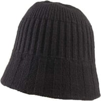 Cocopeaunts жени кофа шапка зима дебелина еластична плетена шапка прост плътно цвят просяк рибар шапка регулируем сгъваем