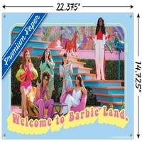 Mattel Barbie: Филмът - Добре дошли в плаката на Barbie Land Wall с бутални щифтове, 14.725 22.375