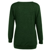 Edvintorg есенни дрехи за жени Солидна тренировка Небрежна огромна тениска Суитчърс Основен дълъг ръкав V-образно пуловерно