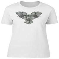 Тениска на етническото изкуство на Eagle Owl жени-изображения от Shutterstock, женска xx-голяма