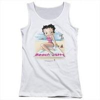 Boop -Beach Betty - Juniors Tank Top, White - 2x