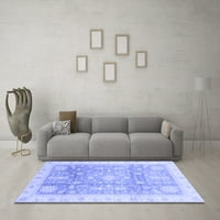 Ahgly Company Indoor Rectangle Oriental Blue Modern Area Rugs, 7 '10'