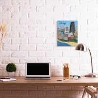Ступел индустрии Чикаго забележителност силует колоритен Илинойс Архитектура платно стена изкуство дизайн от Карла Дейли, 16 20
