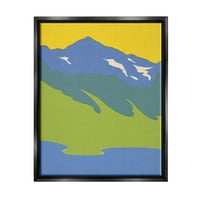 Ступел индустрии модерни планински море пейзаж графично изкуство струя черно плаваща рамка платно печат стена изкуство, дизайн от Джейкъб Грийн