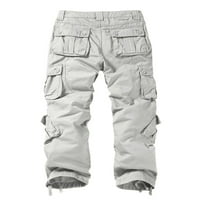 Matchstick Мъжки ретро спокойно плюс размери товарни панталони с мулти джобове