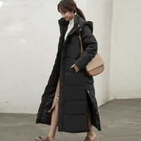 Дамско зимно палто топло удебелено пухено яке черно л