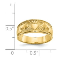 14k дами Claddagh пръстен в 14K жълто злато - размер 6