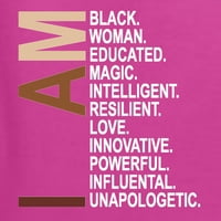 Дивият Боби Аз съм черна жена образована магия иновативна непримирима Черна гордост Мъже графичен чай, Фушия, 4х-голям