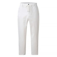 Мъжки панталони на Zuwimk, мъжете с право прилепване носят ежедневни панталони бяло, xxl