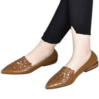 Жените рокли обувки Блок петата помпи се подхлъзват на високи токчета комфорт офис обувки дамски заострени пръсти на краката мода khaki 5.5