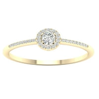 Империал 1 5кт ТДВ диамант 10к жълто злато овален диамант хало обещание пръстен
