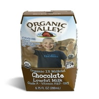 Органична долина, 1% нискомаслено шоколадово мляко, 6.75 унция кутия за мляко с един Сервис, 24-пак