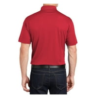 Mafoose Mens Polyester Micropique Sport-Wick Polo риза Истински червено голямо