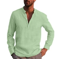 Wofedyo ризи за мъже Мъжки проста комфортна масивна цветна яка риза отгоре ризи с дълъг ръкав за мъже