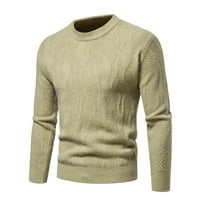 Мъжки пуловери за зимата Дълъг ръкав печатни кабел плетени пуловери случайни Извънгабаритни Пуловер пуловер зелен хл